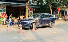 Hà Giang: VinFast LUX SA2.0 gãy trục bánh trước sau va chạm với xe tải trên Quốc lộ 2