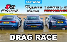 Đua drag xe điện hạng sang: Tesla Model S Performance, Porsche Taycan Turbo và Audi RS e-tron GT