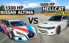 Dodge Charger SRT Hellcat 1.000 mã lực thua đứt đuôi Nissan Altima độ 1.300 trên đường đua drag