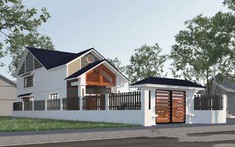 Mẫu thiết kế nhà vườn 1 tầng có gác lửng thoáng đẹp