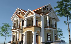 Biệt thự 2 tầng tân cổ điển dành cho gia đình 3 thế hệ