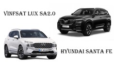So sánh xe Hyundai Santa Fe 2021 và VinFast Lux SA2.0 2021: Lăn bánh trên 1,5 tỷ đồng, chọn xe nào?