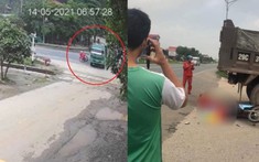 Video quay khoảnh khắc xe máy va chạm với xe ben sang đường khiến 1 người tử vong tại Lạng Sơn