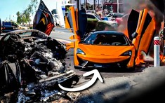 Siêu xe McLaren 570S phát nổ và bốc cháy gần trạm xăng, chủ xe mất tích