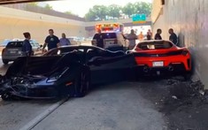 Video quay khoảnh khắc 3 chiếc Ferrari tông liên hoàn trong sự kiện dành cho siêu xe
