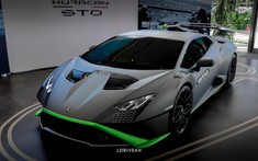 Cận cảnh siêu xe Lamborghini Huracan STO đầu tiên đến Campuchia, màu sơn như "bò chiến" bước ra từ đường đua