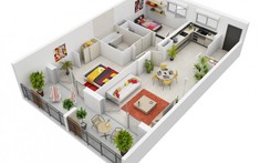 Top 20+ mặt bằng 3D nội thất chung cư đẹp cuốn hút