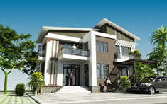 Thiết kế biệt thự sân vườn hai mặt tiền, diện tích 15x15m