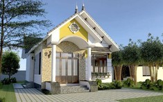 Tham khảo mẫu thiết kế nhà vườn 1 tầng 4 phòng ngủ