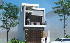 Thiết kế nhà ống 2,5 tầng có không gian thư giãn trên sân thượng