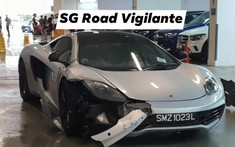 Video quay khoảnh khắc siêu xe McLaren MP4-12C vỡ nát đầu xe khi tông trúng chiếc Honda ở bãi gửi xe