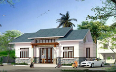 Mẫu nhà vườn 1 tầng mái Thái đơn giản mà sang trọng