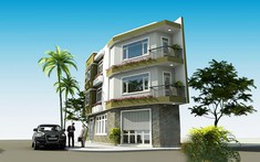 Nhà lô góc 3 tầng thoáng đẹp trên đất ngũ giác 55m2