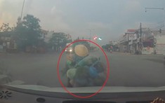 Video: Tránh người phụ nữ sang đường, xe container va chạm với ô tô con Toyota Vios tại Hải Phòng