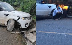 SUV hạng sang Range Rover Sport của Huấn "hoa hồng" bị tai nạn tại Yên Bái
