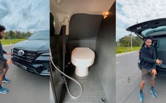 Đây có lẽ là chiếc Toyota Fortuner 2021 đầu tiên trên thế giới được lắp thêm bồn cầu