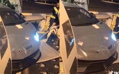Lộ video siêu xe Lamborghini Aventador SVJ màu độc sắp được mang về nước