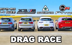 SUV hiệu suất cao từ BMW, Mercedes, Alfa Romeo và Jaguar độ sức trên đường đua drag
