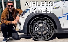 Theo dõi chiếc Mini Cooper SE chạy thử bằng bộ lốp chống thủng Michelin Uptis