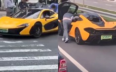 Khoảnh khắc siêu xe McLaren P1 được nhiều người đẩy đi trên đường thu hút sự quan tâm