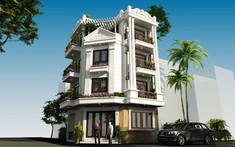 Phương án thiết kế nhà lô góc 4 tầng trên đất rộng 62m2