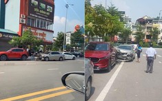 Video: Luống cuống khi sang đường, tài xế Toyota tông liên hoàn 2 ô tô khác tại Quảng Ninh