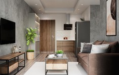 Vẻ "nam tính" quyến rũ trong căn hộ hiện đại tối giản 63m2