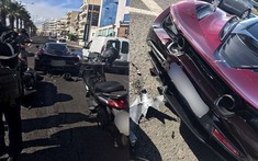 Người đi xe máy thiếu quan sát, tông trúng siêu xe McLaren 720S sở hữu màu sơn đắt đỏ