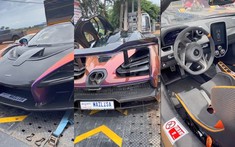 Video: McLaren Senna của Hoàng Kim Khánh nằm trên xe chuyên dụng xuất hiện tại Ninh Bình