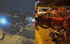 Hà Nội: Tai nạn liên hoàn giữa xe Volvo với 2 ô tô và 3 xe máy khiến nhiều người bị thương