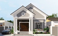 Tư vấn thiết kế nhà cấp 4 mái Thái 2 phòng ngủ tiện nghi