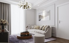 Vẻ nhẹ nhàng tinh tế trong căn hộ 3 phòng ngủ phong cách Tân cổ điển