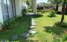Đá bước dặm tạo điểm nhấn cho không gian sân vườn