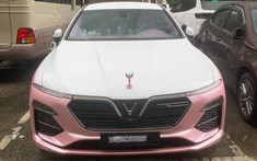 Xe VinFast LUX A2.0 của các đối tượng tổ chức đánh bạc bị công an bắt giữ có biểu tượng khó hiểu