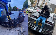 Mới đổi màu sơn xe sang đen nhám, nam rapper đâm vỡ đầu Lamborghini Urus