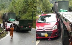 Bắc Kạn: Xe đầu kéo ôm cua lấn làn, va quẹt cùng Hyundai i10 do nữ lái