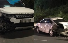Video: Va chạm với xe Range Rover, Toyota Vios xoay 180 độ trên đường, đuôi xe hư hỏng nặng