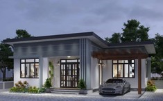 Mẫu thiết kế nhà cấp 4 mái bằng tiết kiệm chi phí