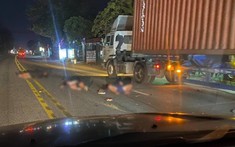 Video quay khoảnh khắc xe máy kẹp ba đối đầu xe container khiến 3 học sinh thương vong tại Thái Bình