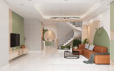 Nội thất Color Block trẻ trung năng động trong căn nhà phố ở Long Biên