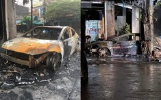 Video: Xe ô tô cùng 1 mặt tiền cửa hàng bị cháy rụi trong đêm ở Thanh Hóa