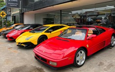 Dàn siêu xe ấn tượng trưng bày trước showroom xe khủng của người Việt tại Campuchia
