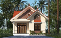 Mẫu nhà cấp 4 mái Thái tiện nghi, có phòng học riêng cho con