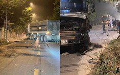 Video quay khoảnh khắc xe máy chạy lấn làn đường, tông trực diện xe ben khiến 2 thiếu niên tử vong tại Vĩnh Phúc