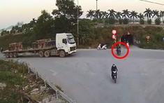 Lộ video quay khoảnh khắc xe đầu kéo tông trúng thanh niên chạy xe máy ở Bắc Giang, 1 người tử vong