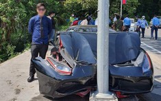 Video quay hiện trường vụ tai nạn siêu xe Ferrari biển tứ quý ở Campuchia khiến không ít người xót của