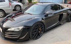 Audi R8 độ Prior Design lại được chủ nhân cho diện áo mới để đón Tết, lần này là sơn đổi màu sang bộ áo Batman
