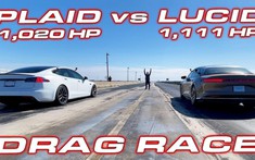 Tesla Model S Plaid "hạ gục" đối thủ Lucid Air mạnh 1.111 mã lực trên đường đua drag