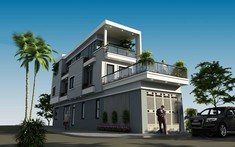 Mẫu nhà ống 3 tầng 5 phòng ngủ sang trọng hiện đại