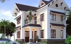 Mẫu nhà 2 tầng chữ L ở nông thôn được nhiều người quan tâm